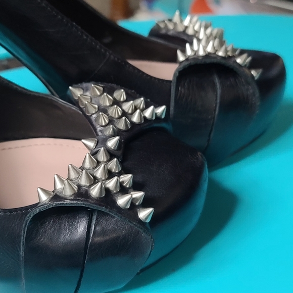HOST PICK! 🎉🎊 SUPER RARE!80's Vince Camuto pin up spiked black stilettos Sz9 - Picture 11 of 12